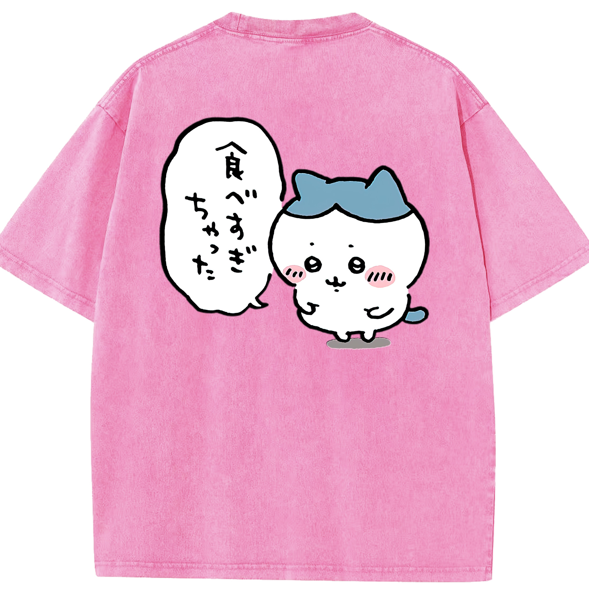（画像用） ちいかわ ハチワレ Chii-kawa hachiware 綿100% ヴィンテージ風 半袖Tシャツ（背面プリント）